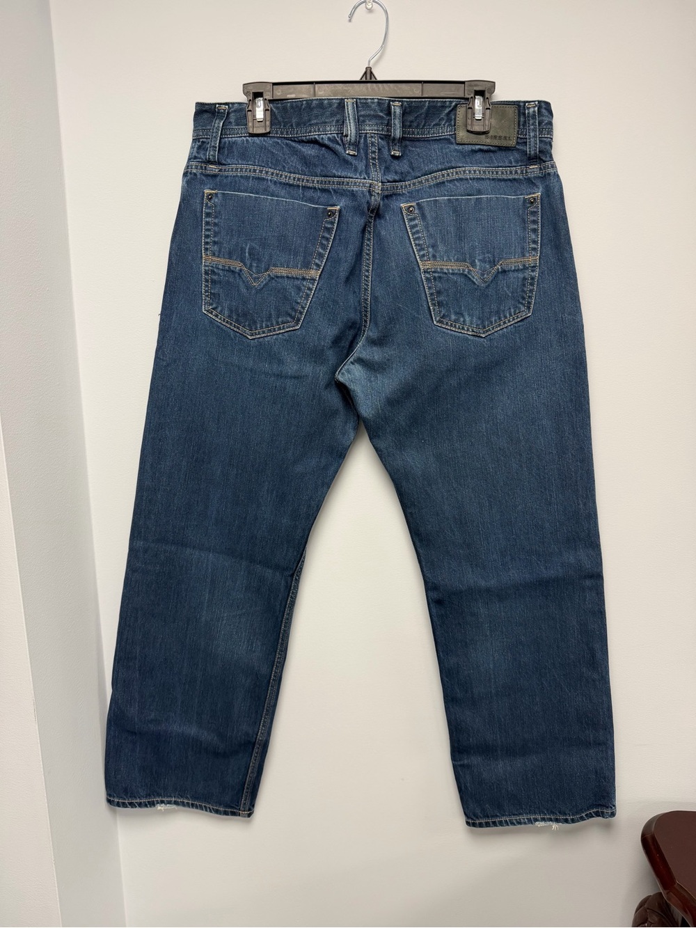 Diesel Men's Straight Leg Dark Blue Jeans - Picture 3 of 7